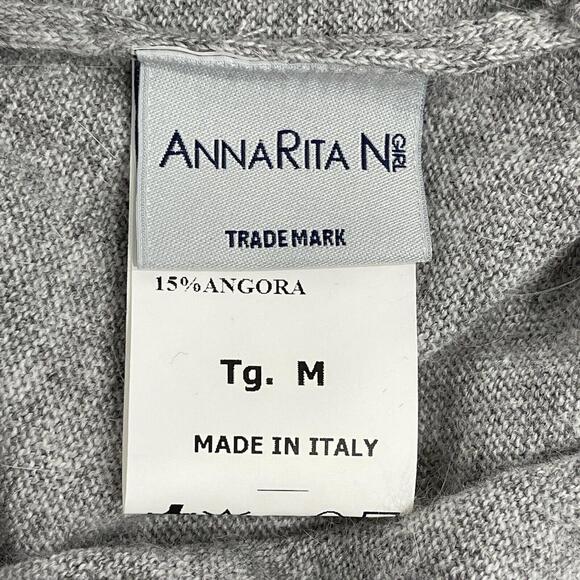 AnnaRita N Girl Size Medium Angora Blend Knit Ruffle Neck Italian Sweater Top - Picture 7 of 11